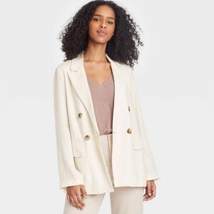 A new day|White relaxed boyfriend blazer,NWOT,Size XXL•••Closet staple,Classic